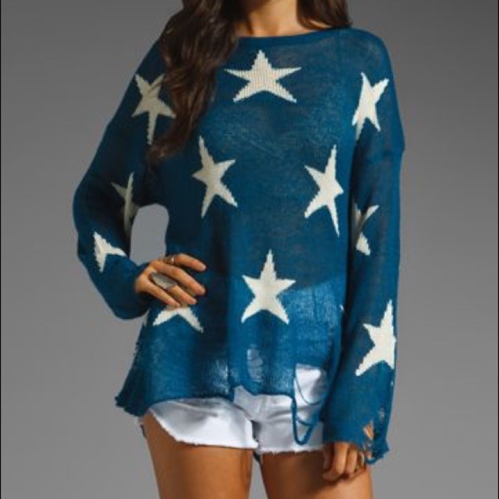 Wildfox Star distressed sweater